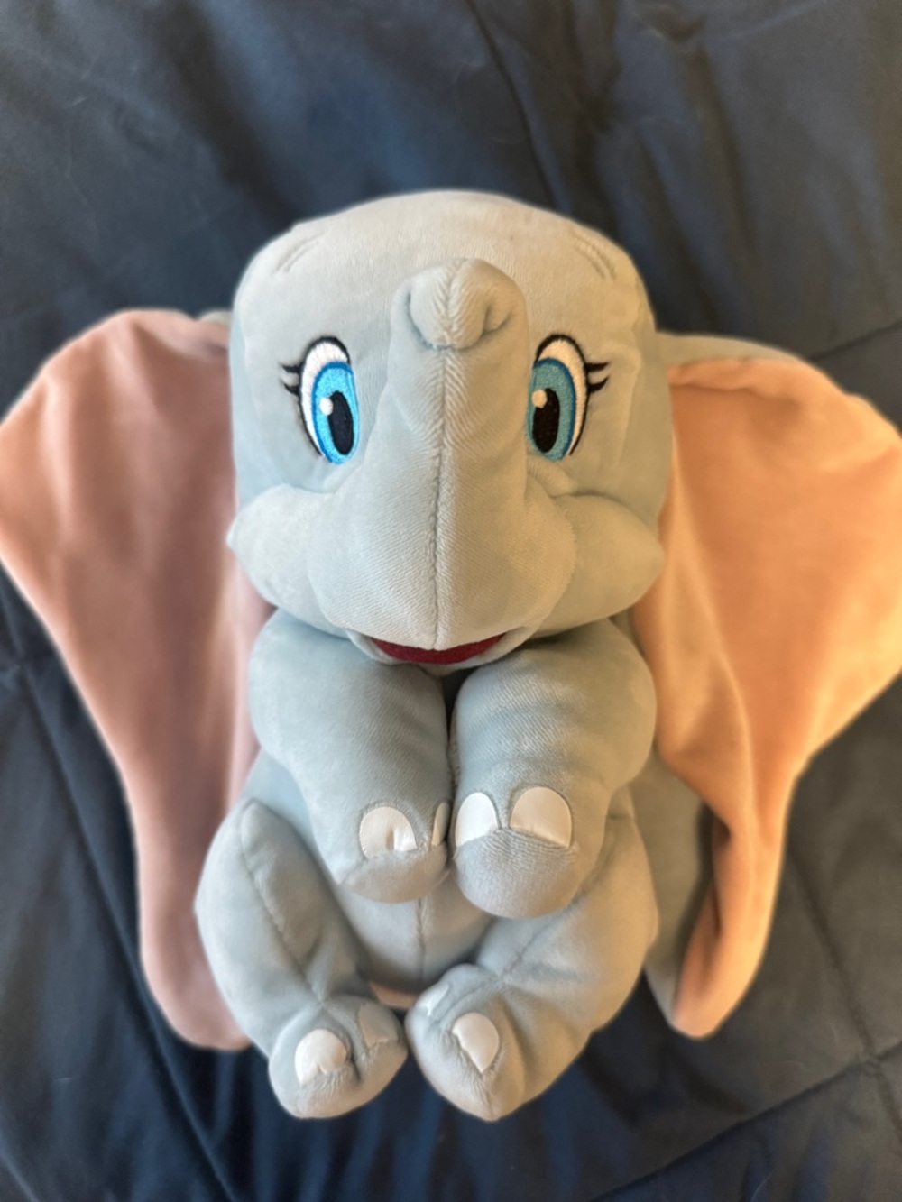 Plush Elephant Stuffed Toy - Gray with Pink Ears (10inches)